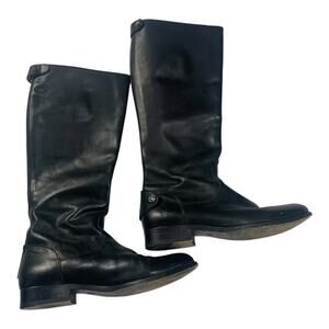 Frye size 9 B Melissa button back riding Black Leather Tall Boots